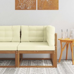 Külső sarokkanapé tömör akácfa természetes