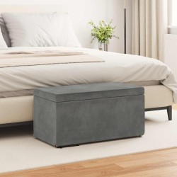 Zsámoly sötétszürke 81 x 41 x 40 cm bársony és műanyag fa