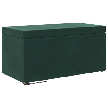 Zsámoly sötétzöld 81 x 41 x 40 cm bársony és műanyag fa