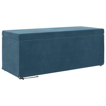 Zsámoly kék 101 x 41 x 40 cm bársony és műanyag fa