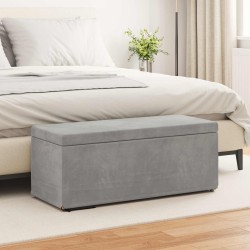 Zsámoly világosszürke 101 x 41 x 40 cm bársony és műanyag fa