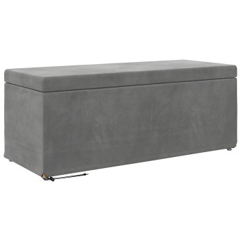 Zsámoly sötétszürke 101 x 41 x 40 cm bársony és műanyag fa