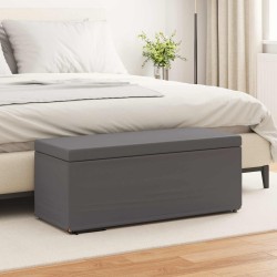 Zsámoly szürke 101 x 41 x 40 cm műbőr és műanyag fa