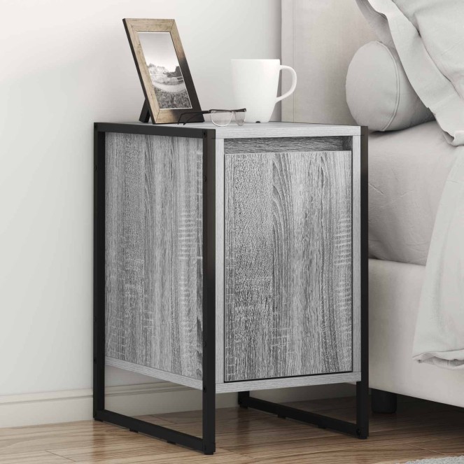 Éjjeli asztal 2 pcs szürke sonoma 39,5 x 30 x 50 cm faanyag