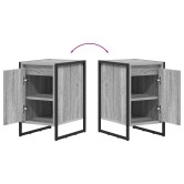 Éjjeli asztal 2 pcs szürke sonoma 39,5 x 30 x 50 cm faanyag