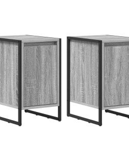 Éjjeli asztal 2 pcs szürke sonoma 39,5 x 30 x 50 cm faanyag