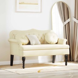 Chesterfield pad párnával krém 120,5 x 65 x 75 cm műbőr