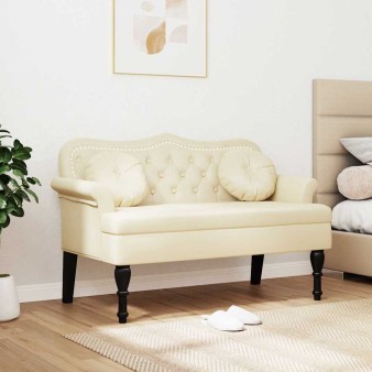 Chesterfield pad párnával krém 120,5 x 65 x 75 cm műbőr