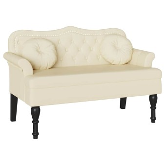 Chesterfield pad párnával krém 120,5 x 65 x 75 cm műbőr