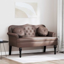 Chesterfield pad párnával barna 120,5 x 65 x 75 cm műbőr