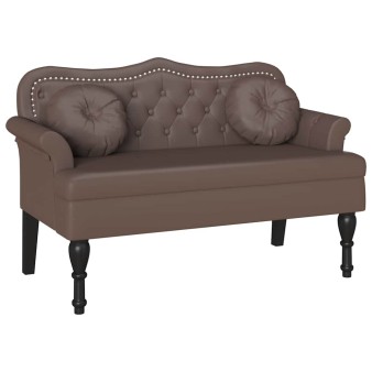 Chesterfield pad párnával barna 120,5 x 65 x 75 cm műbőr