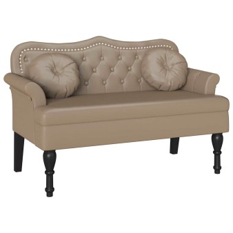 Chesterfield pad párnával cappuccino 120,5 x 65 x 75 cm műbőr