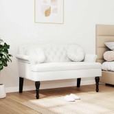 Chesterfield pad párnával fehér 120,5 x 65 x 75 cm műbőr Chesterfield pad párnával fehér 120,5 x 65 x 75 cm műbőr