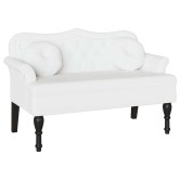 Chesterfield pad párnával fehér 120,5 x 65 x 75 cm műbőr Chesterfield pad párnával fehér 120,5 x 65 x 75 cm műbőr