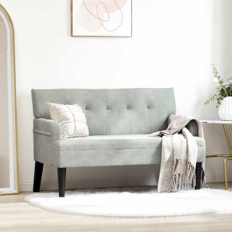 Chesterfield pad világosszürke 112 x 65,5 x 75 cm bársony