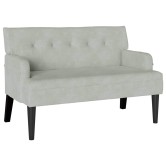 Chesterfield pad világosszürke 112 x 65,5 x 75 cm bársony Chesterfield pad világosszürke 112 x 65,5 x 75 cm bársony