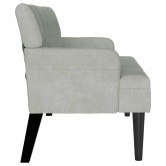 Chesterfield pad világosszürke 112 x 65,5 x 75 cm bársony Chesterfield pad világosszürke 112 x 65,5 x 75 cm bársony