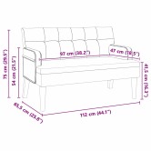 Chesterfield pad világosszürke 112 x 65,5 x 75 cm bársony Chesterfield pad világosszürke 112 x 65,5 x 75 cm bársony