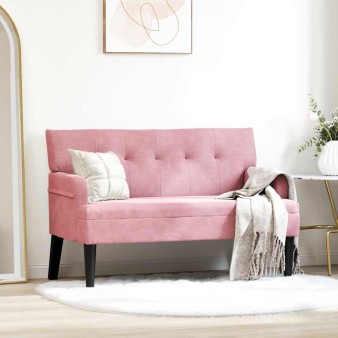 Chesterfield pad rózsaszín 112 x 65,5 x 75 cm bársony