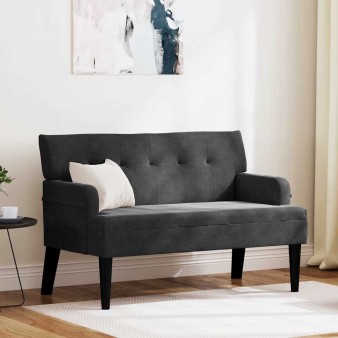 Chesterfield pad fekete 112 x 65,5 x 75 cm bársony