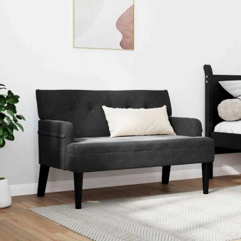 Chesterfield pad fekete 112 x 65,5 x 75 cm bársony
