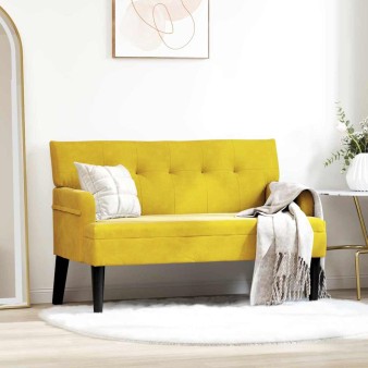 Chesterfield pad sárga 112 x 65,5 x 75 cm bársony