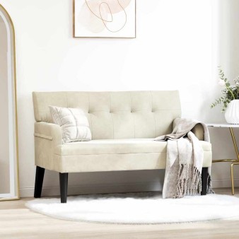 Chesterfield pad krém 112 x 65,5 x 75 cm bársony