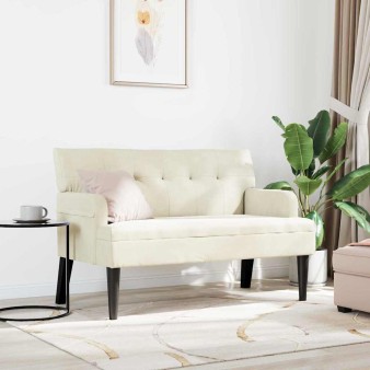 Chesterfield pad krém 112 x 65,5 x 75 cm bársony