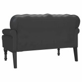 Chesterfield pad fekete 119,5 x 64,5 x 75 cm műbőr