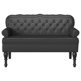 Chesterfield pad fekete 119,5 x 64,5 x 75 cm műbőr