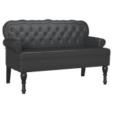 Chesterfield pad fekete 119,5 x 64,5 x 75 cm műbőr