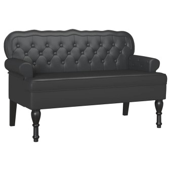 Chesterfield pad fekete 119,5 x 64,5 x 75 cm műbőr