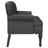 Chesterfield pad fekete 119,5 x 64,5 x 75 cm műbőr