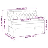 Chesterfield pad fekete 119,5 x 64,5 x 75 cm műbőr