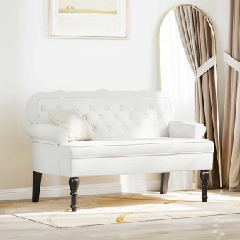 Chesterfield pad fehér 119,5 x 64,5 x 75 cm műbőr
