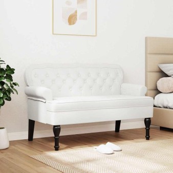 Chesterfield pad fehér 119,5 x 64,5 x 75 cm műbőr