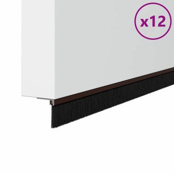 Csavaros ajtó kefe zár 12 pcs barna 100 cm alumínium ötvözet