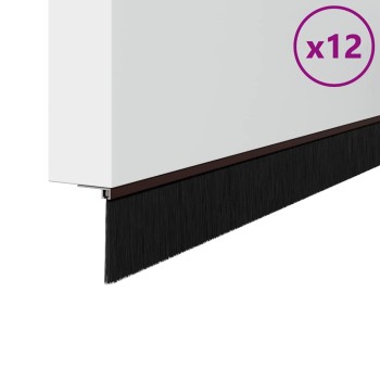 Csavaros ajtó kefe zár 12 pcs barna 100 cm alumínium ötvözet