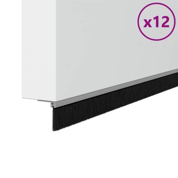 Csavaros ajtó kefe zár 12 pcs ezüst 100 cm alumínium ötvözet