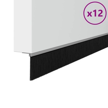 Csavaros ajtó kefe zár 12 pcs ezüst 100 cm alumínium ötvözet
