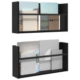 Magazin állvány 2 pcs fekete tölgy 60 x 12 x 30 cm faanyag Magazin állvány 2 pcs fekete tölgy 60 x 12 x 30 cm faanyag