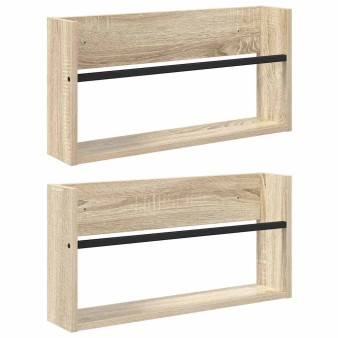 Magazin állvány 2 pcs sonoma tölgy 60 x 12 x 30 cm faanyag