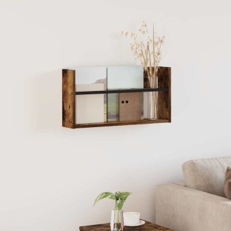 Magazin állvány polcokkal füstölt tölgy 60 x 12 x 30 cm faanyag