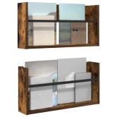 Magazin állvány 2 pcs füstölt tölgy 60 x 12 x 30 cm faanyag