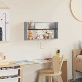Magazin állvány polcokkal szürke sonoma 60 x 12 x 30 cm faanyag