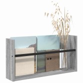 Magazin állvány polcokkal szürke sonoma 60 x 12 x 30 cm faanyag