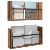 Magazin állvány polcokkal 2 pcs öreg fa 60 x 12 x 30 cm faanyag Magazin állvány polcokkal 2 pcs öreg fa 60 x 12 x 30 cm faanyag