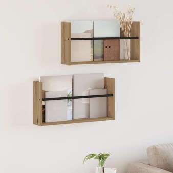 Magazin állvány 2 pcs artisan tölgy 60 x 12 x 30 cm faanyag