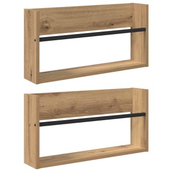Magazin állvány 2 pcs artisan tölgy 60 x 12 x 30 cm faanyag