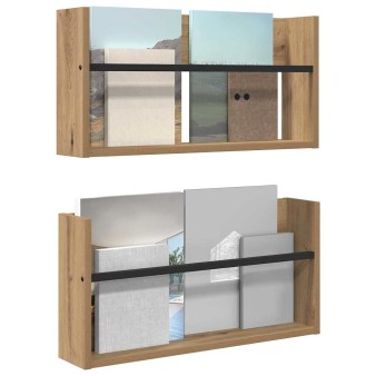 Magazin állvány 2 pcs artisan tölgy 60 x 12 x 30 cm faanyag